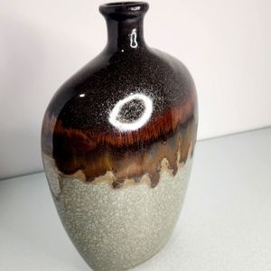 Retro 70s style brown sparkle drip‎ glaze bud vase slim urn style beautiful!